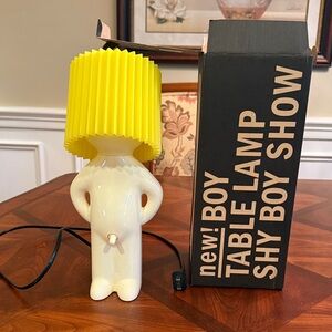 Table Lamp with Yellow Shade Shy Boy